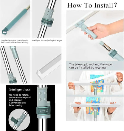 FlexiWipe – Multipurpose Wiper | Extendable-Rod | Silicon Blade | 180° Head